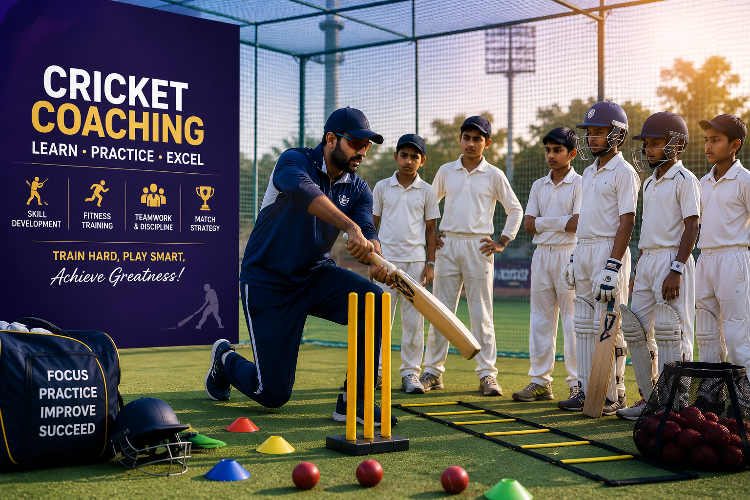 Cricket coaching practice